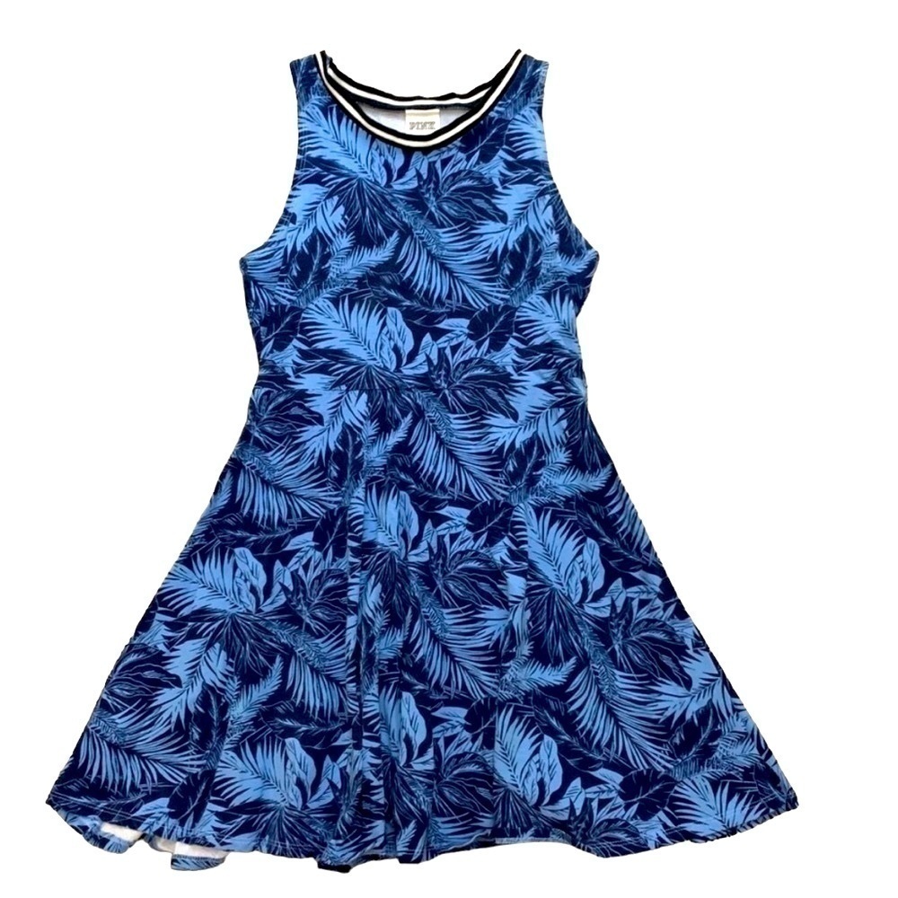 𝅺BLUE Palm Victoria’s Secret PINK Dress size small